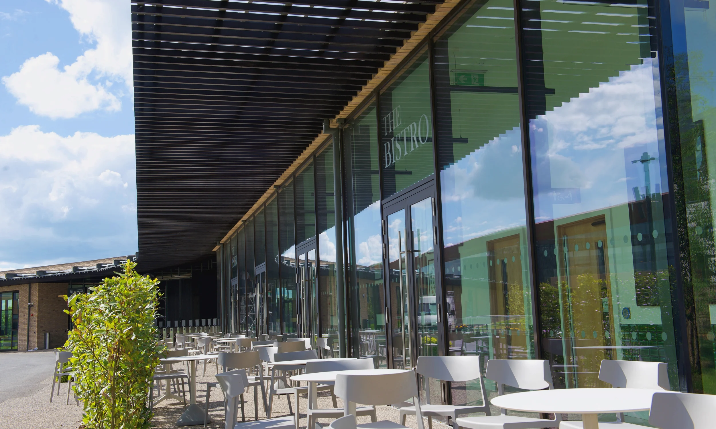 Timber cladding Curragh Racecourse overhang detail