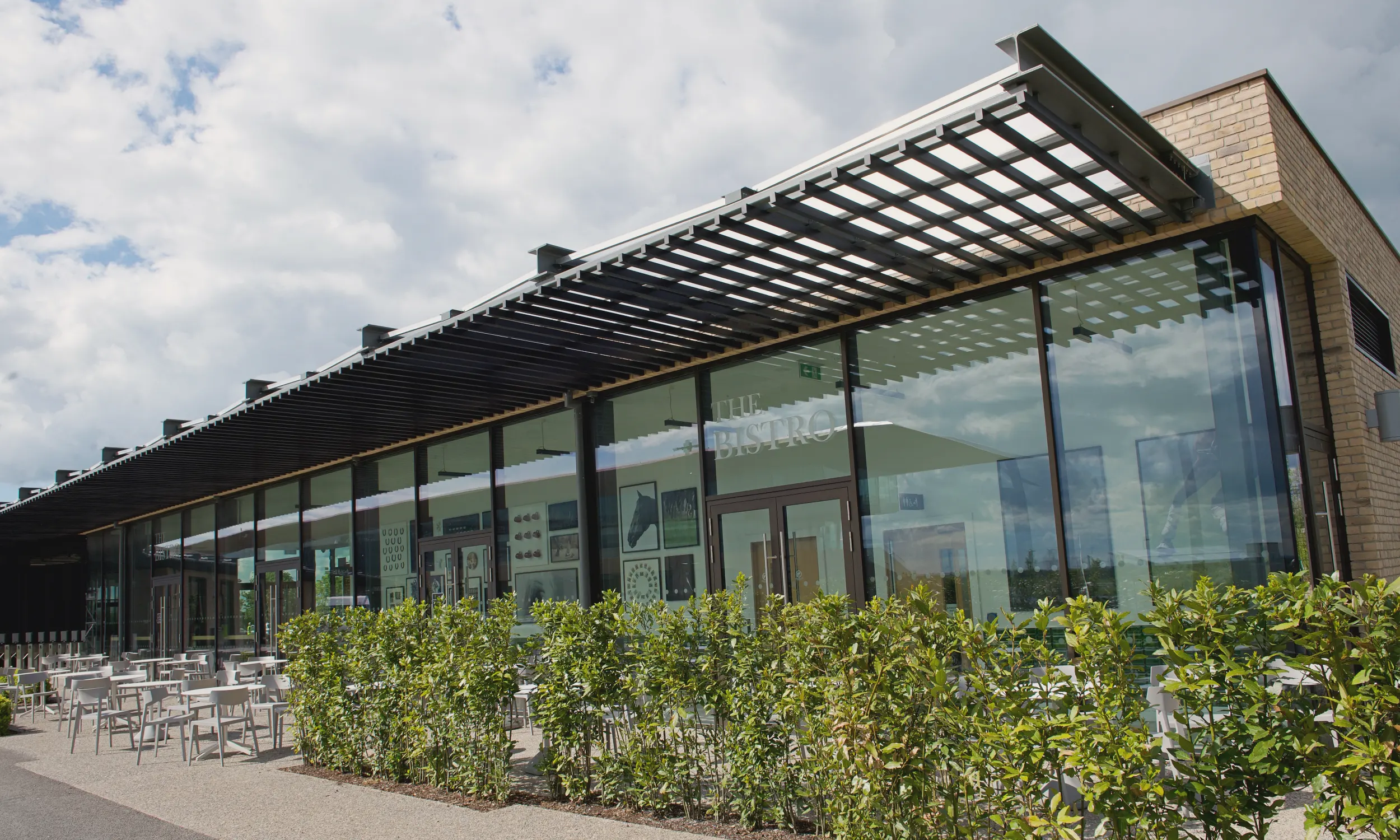 Timber cladding Curragh Racecourse batten shading