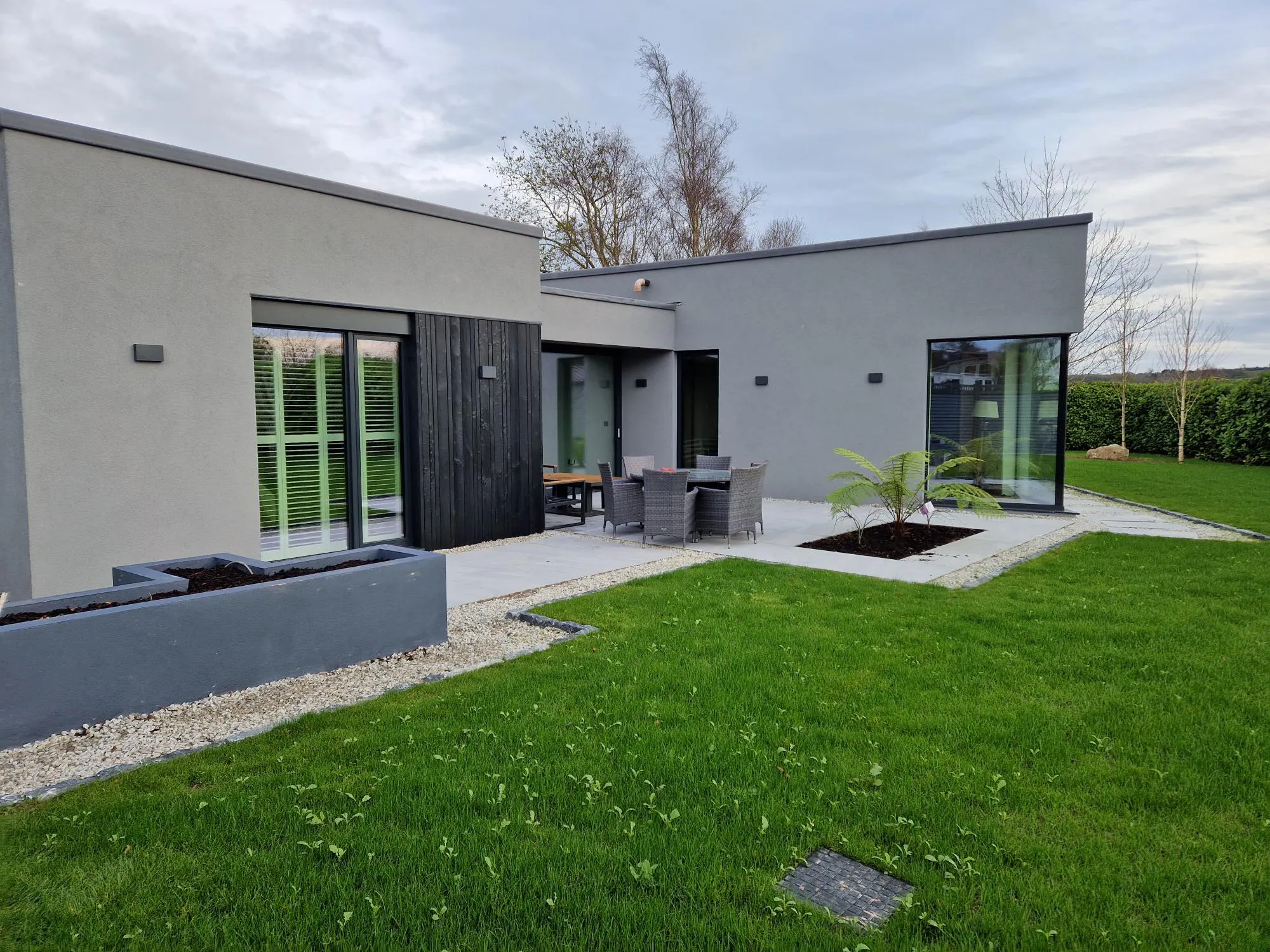 Douglas fir Yakisugi cladding Cork glazed opening detail