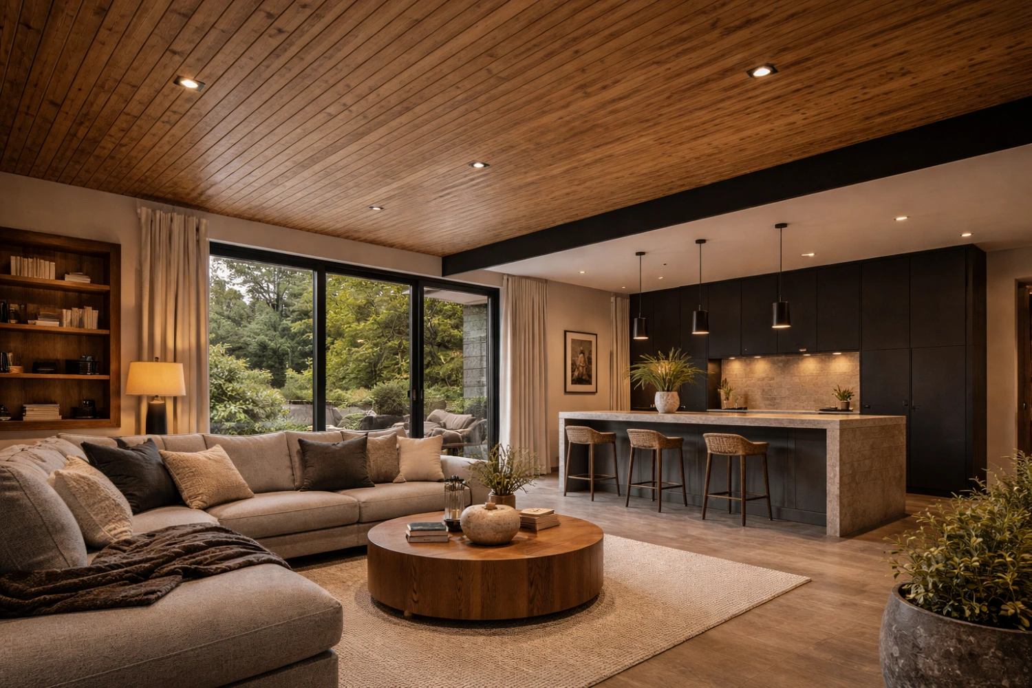 avara character timber cladding used inside on the ceiling